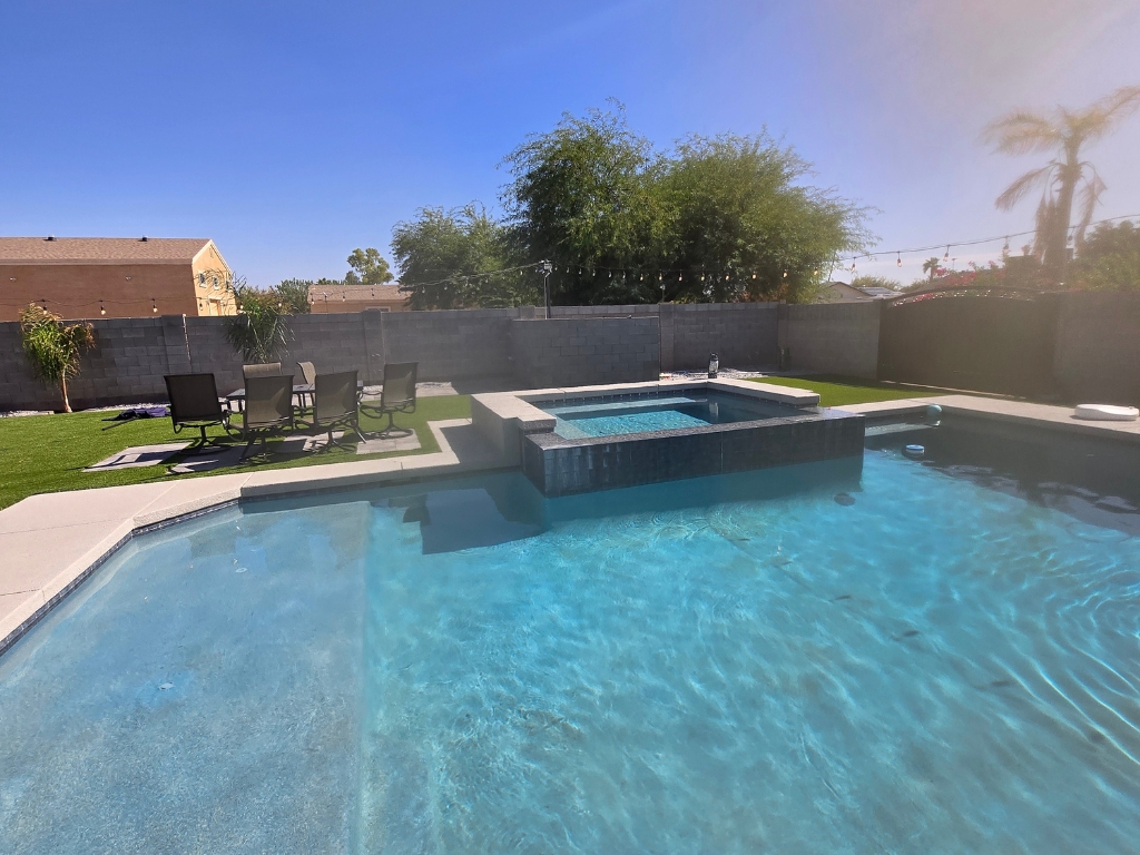 Luxury pool decking and hardscape concept Glendale AZ AAABAR Swimming Pools (623) 340-1422