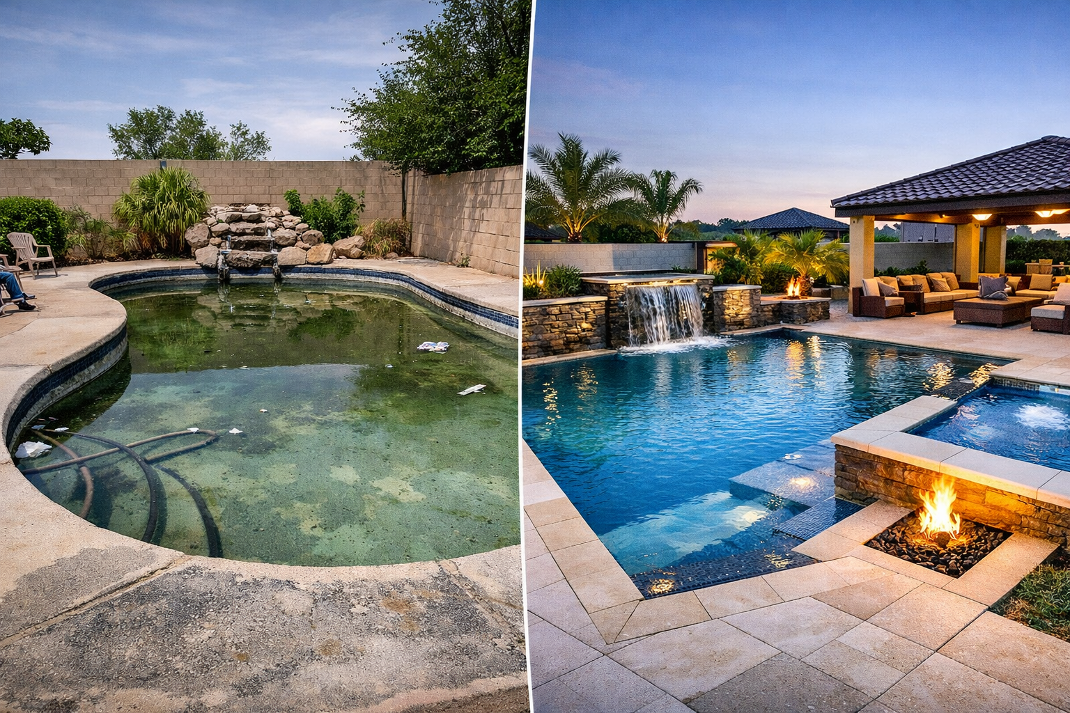 pool remodel before and after glendale az